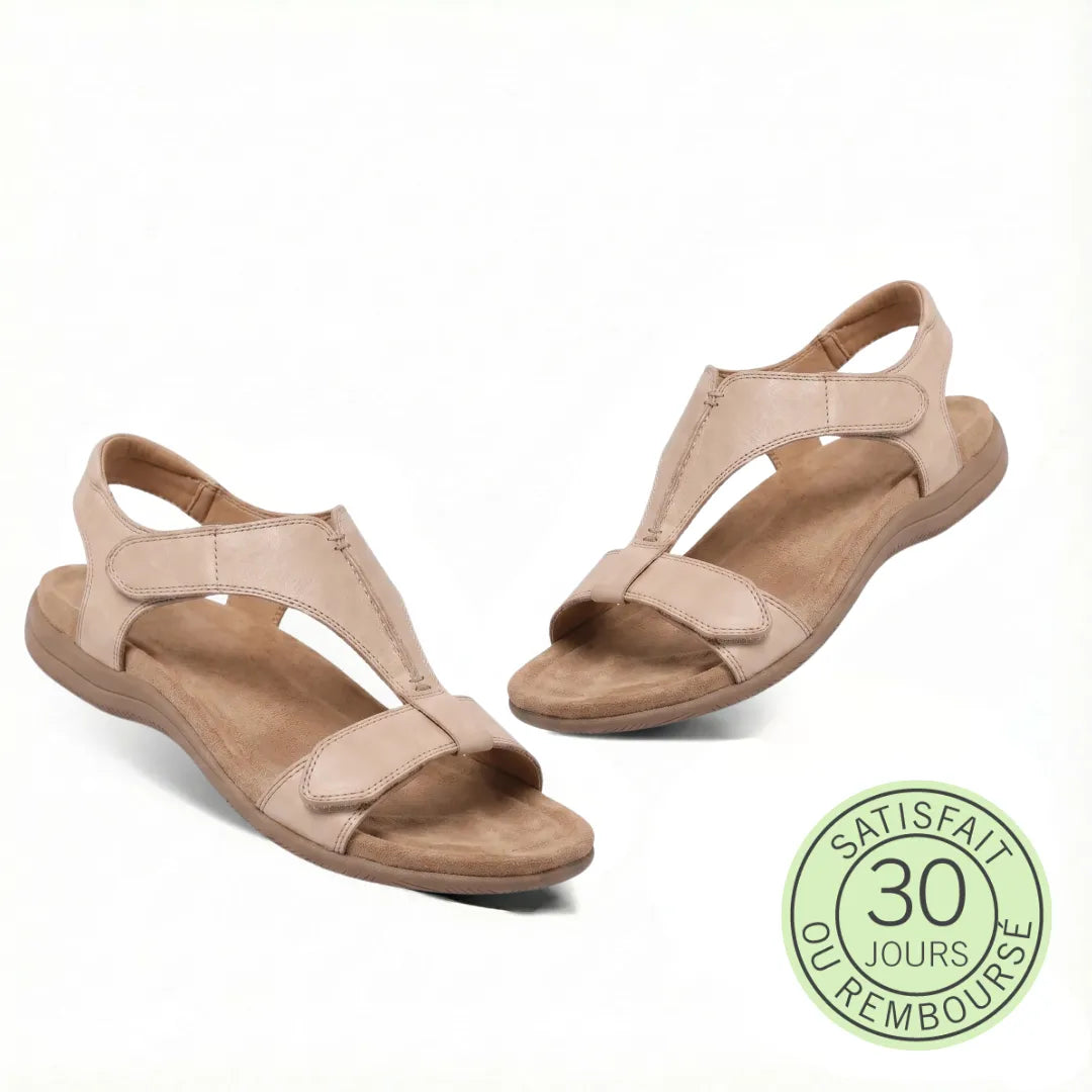 Lyria™ - Open-toe Leather Sandals with Orthopaedic Comfort