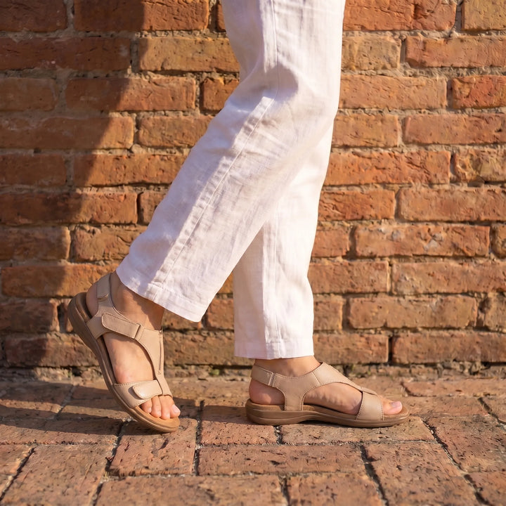 Lyria™ - Open-toe Leather Sandals with Orthopaedic Comfort