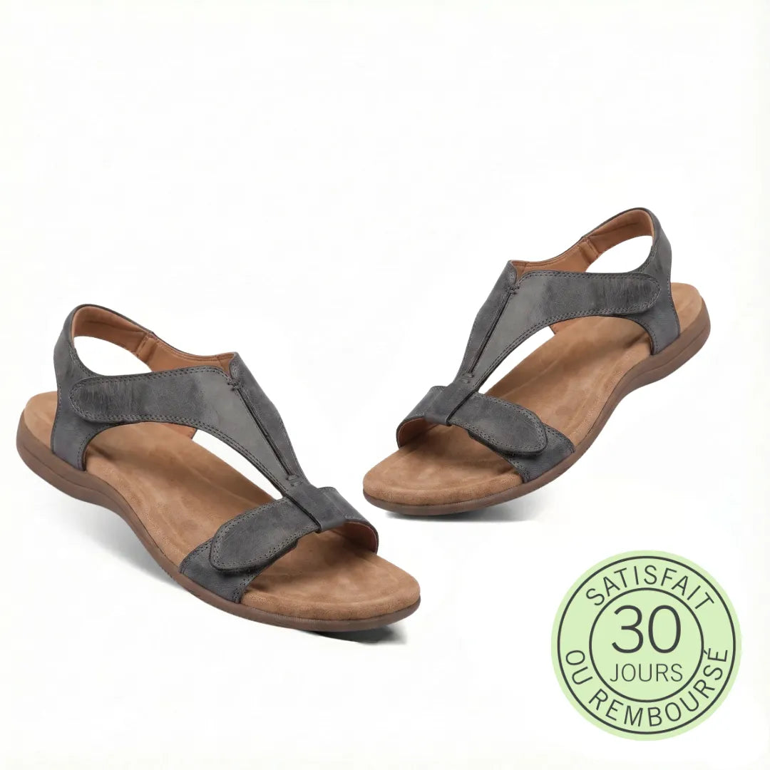 Lyria™ - Open-toe Leather Sandals with Orthopaedic Comfort