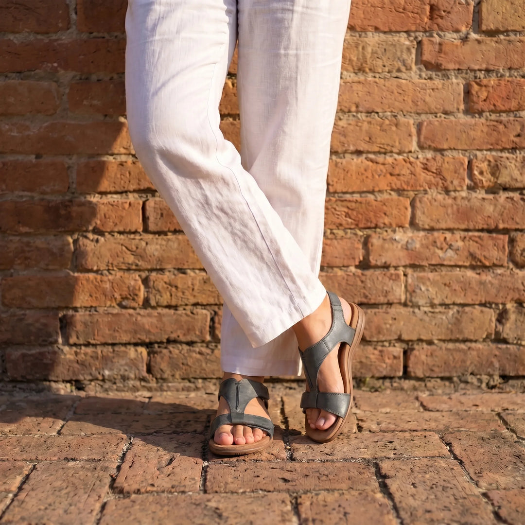 Lyria™ - Open-toe Leather Sandals with Orthopaedic Comfort