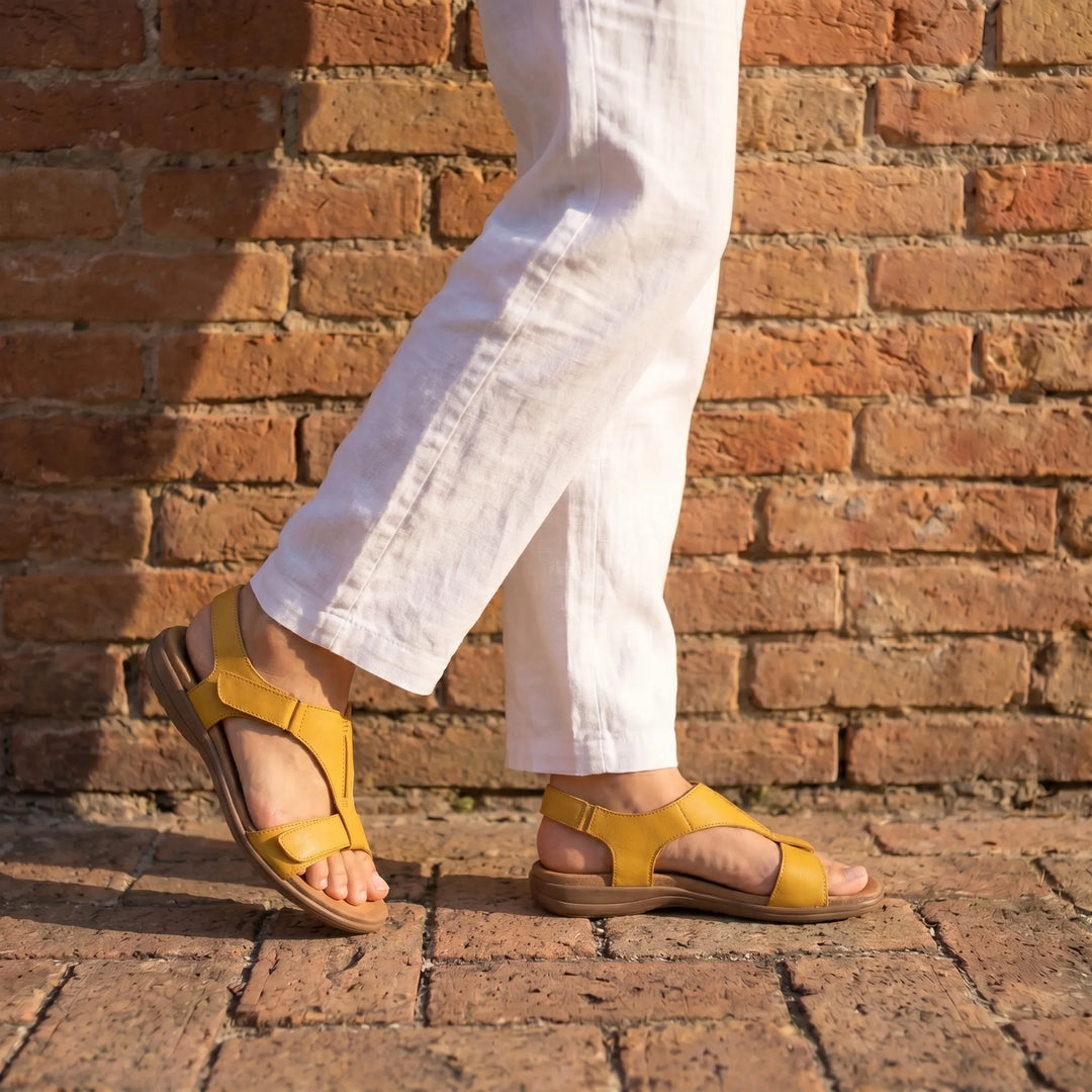 Lyria™ - Open-toe Leather Sandals with Orthopaedic Comfort