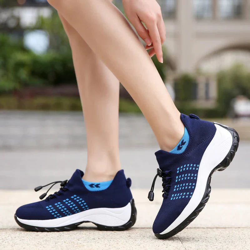 Ortho Stretch Cushion Shoes for Women - White Blue