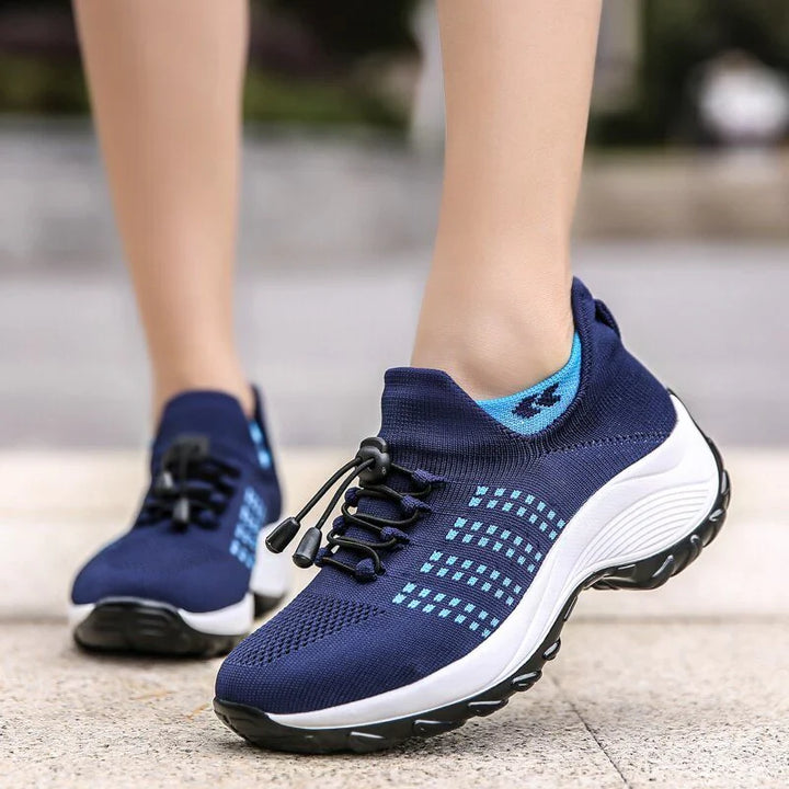 Ortho Stretch Cushion Shoes for Women - White Blue