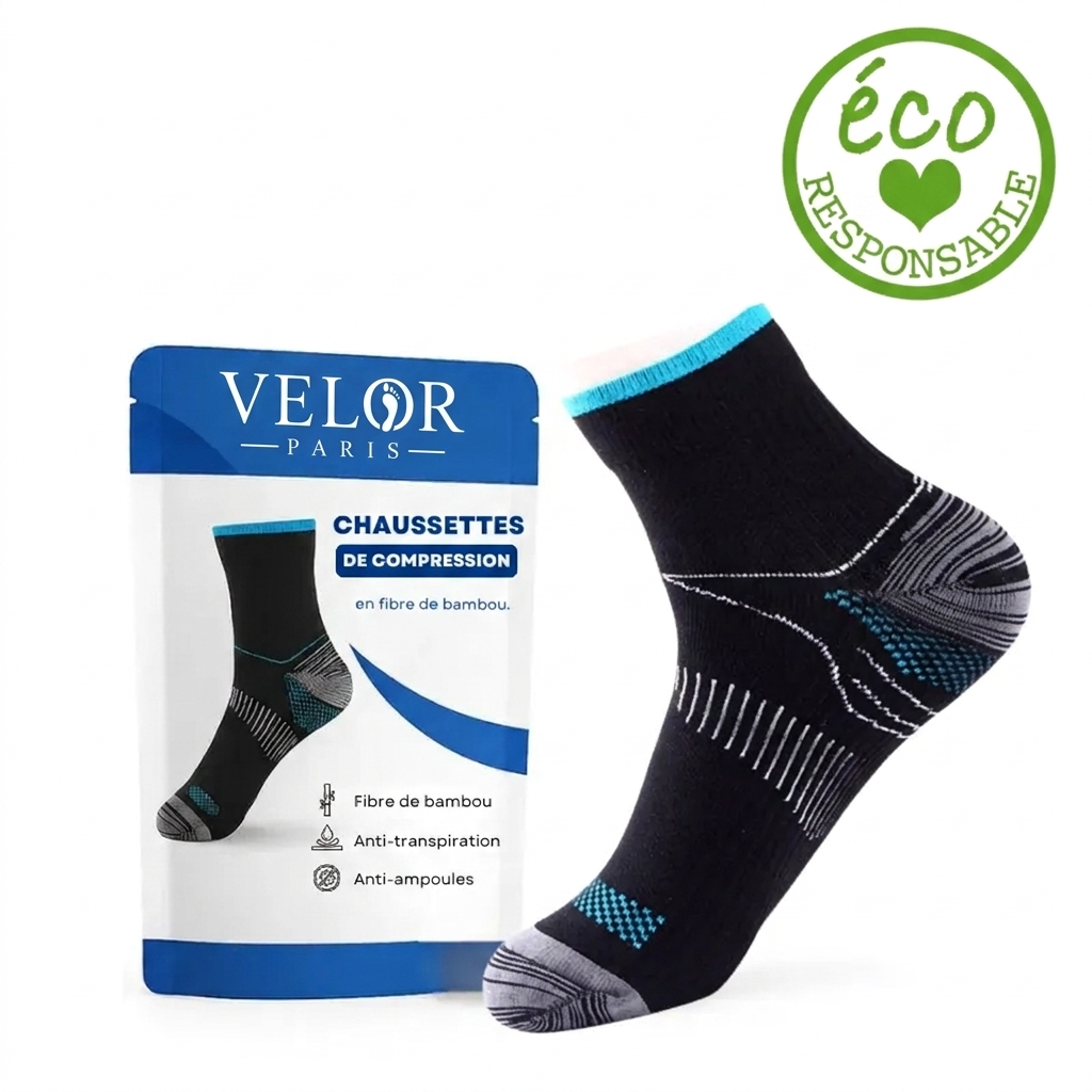 Chaussettes de Compression en Fibre de Bambou